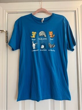 Tee Turtle Blue Cute Cartoon Animals Graphic T-Shirt